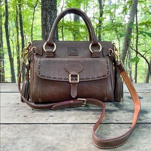 Dooney & Bourke Florentine Medium Front Pocket Whipstitch Satchel w/ crossbody